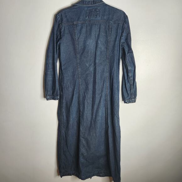 Vintage 90s Marithe + Francois Girbaud denim button front shirt dress Size M - Picture 6 of 9